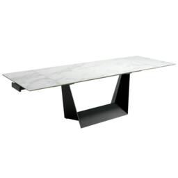 Angel Cerda Extendable Dining Table, Porcelain Marble Top, Black
