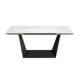Angel Cerda Extendable Dining Table, Porcelain Marble Top, Black - thumbnail 2