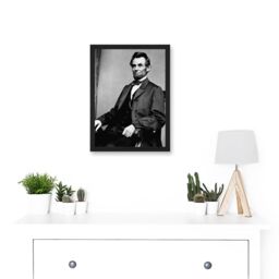 Artery8 Vintage Photo Portrait Honest Abe Abraham Lincoln President America USA Artwork Framed Wall Art Print A4 in Black - thumbnail 2