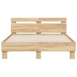 Berkfield Home Bed Frame without Mattress Sonoma Oak 135x190 cm Double in Brown - thumbnail 5