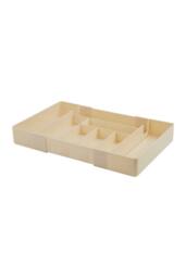 Living and Home 8-Compartment Adjustable Drawer Storage Organiser Tableware Storage Box Cutlery Tray in Cream - thumbnail 3