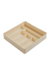 Living and Home 8-Compartment Adjustable Drawer Storage Organiser Tableware Storage Box Cutlery Tray in Cream - thumbnail 2