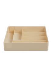 Living and Home 8-Compartment Adjustable Drawer Storage Organiser Tableware Storage Box Cutlery Tray in Cream - thumbnail 4