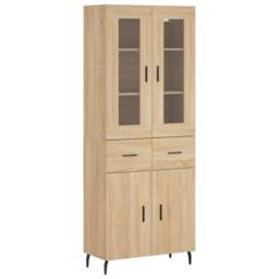 Berkfield Home Highboard Sonoma Oak 69.5x34x180 cm Engineered Wood in Brown - thumbnail 1