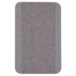 THE RUGS Washable Designer Rugs & Mats Bordered Design in Silver Grey - 110G - Size: 57 cm x 90 cm - thumbnail 1