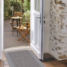 THE RUGS Washable Designer Rugs & Mats Bordered Design in Silver Grey - 110G - Size: 57 cm x 90 cm - thumbnail 3