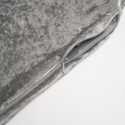 OHS Luxury Crushed Velvet Set of 2 Cushion Covers Plain in Silver - thumbnail 4