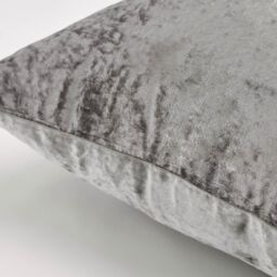 OHS Luxury Crushed Velvet Set of 2 Cushion Covers Plain in Silver - thumbnail 5