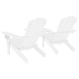 Berkfield Home Garden Adirondack Chair Solid Fir Wood White - thumbnail 4