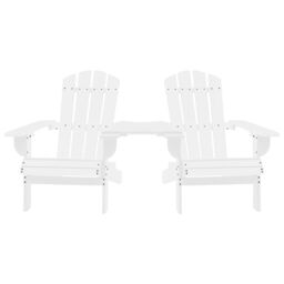 Berkfield Home Garden Adirondack Chair Solid Fir Wood White - thumbnail 2