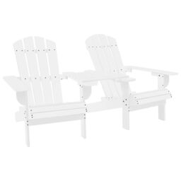 Berkfield Home Garden Adirondack Chair Solid Fir Wood White - thumbnail 1