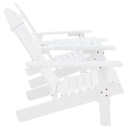 Berkfield Home Garden Adirondack Chair Solid Fir Wood White - thumbnail 3