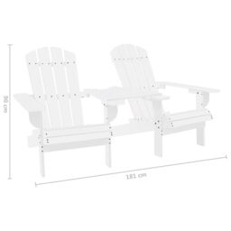 Berkfield Home Garden Adirondack Chair Solid Fir Wood White - thumbnail 6