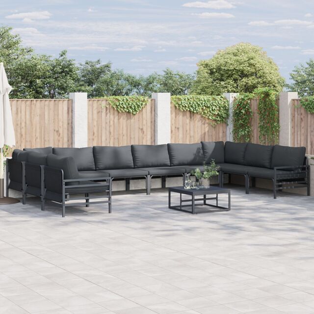 Berkfield Home Garden Sofa Set 11 pcs Anthracite Steel - image 1