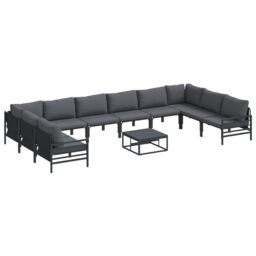 Berkfield Home Garden Sofa Set 11 pcs Anthracite Steel - thumbnail 2