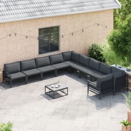 Berkfield Home Garden Sofa Set 11 pcs Anthracite Steel - thumbnail 3