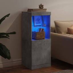 Berkfield Home Sideboard with LED Lights Concrete Grey 41x37x100 cm - Size: 41 x 37 x 100 cm - thumbnail 3