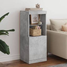 Berkfield Home Sideboard with LED Lights Concrete Grey 41x37x100 cm - Size: 41 x 37 x 100 cm - thumbnail 2