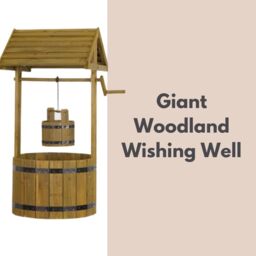 Marco Paul 120cm Wooden Wishing Well Planter in Light Tan - thumbnail 3