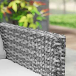 Wyld Haus Dobaso 3 Piece Grey Rattan Bistro Set with Tempered Glass Table - thumbnail 8