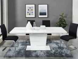 Vente-unique Extendable Dining Table - 6 - 8 Seater - Lacqured White MDF - AMELLE - thumbnail 9