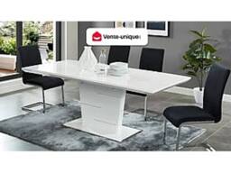 Vente-unique Extendable Dining Table - 6 - 8 Seater - Lacqured White MDF - AMELLE - thumbnail 4