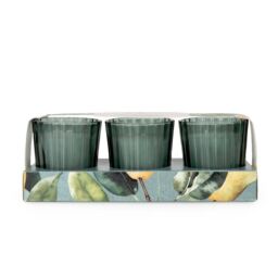 Candlelight Set of 3 Mini Votive Candles Pear Tree & Bay Leaf in Green - thumbnail 2