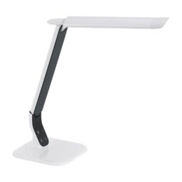Loops Table Desk Lamp White Steel Black Plastic Touch On/Off Bulb LED 6W Included