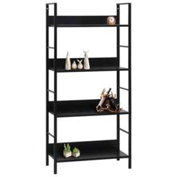 Berkfield Home 4-Layer Book Shelf Black 60x27.6x124.5 cm Engineered Wood - thumbnail 1