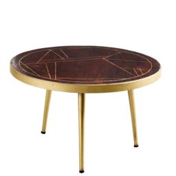 IH Design Round Coffee Table Deiondre Dark Mango in Brown - thumbnail 2