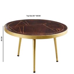 IH Design Round Coffee Table Deiondre Dark Mango in Brown - thumbnail 3