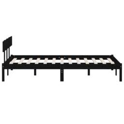 Berkfield Home Bed Frame without Mattress Black Solid Wood 140x190 cm - thumbnail 5