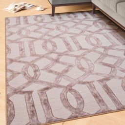 Kukoon Beige Contemporary Abstract Soft Chenille Washable Living Room Area Rug - Size: 120 cm x 170 cm - thumbnail 2
