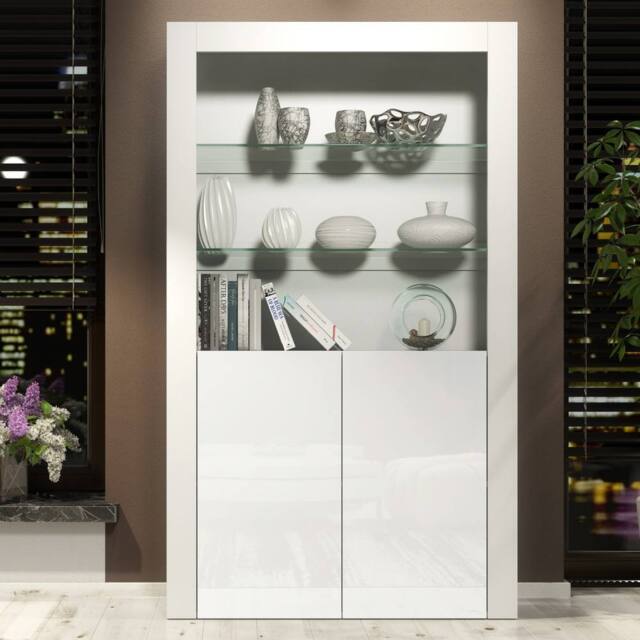 Creative Furniture Spectrum Display Cabinet 170cm - White with Gloss Doors - image 1