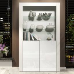 Creative Furniture Spectrum Display Cabinet 170cm - White with Gloss Doors