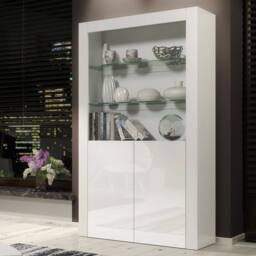 Creative Furniture Spectrum Display Cabinet 170cm - White with Gloss Doors - thumbnail 5