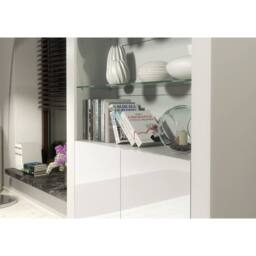 Creative Furniture Spectrum Display Cabinet 170cm - White with Gloss Doors - thumbnail 4