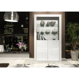 Creative Furniture Spectrum Display Cabinet 170cm - White with Gloss Doors - thumbnail 2