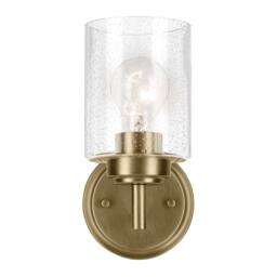 Netlighting Kichler Winslow Wall Lamp Classic Natural Brass Glass Shade 1x E27 in Gold - thumbnail 5
