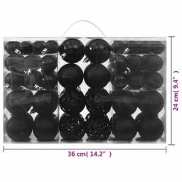 Berkfield Home Beautiful 100 Piece Christmas Ball Set Black - thumbnail 9