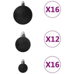 Berkfield Home Beautiful 100 Piece Christmas Ball Set Black - thumbnail 7