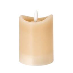 Lemon Pavilion Furniture and Decor Natural Glow 2.75x4 Melted LED Candle - Plastic - L7xW7xH10 cm - Taupe - thumbnail 1