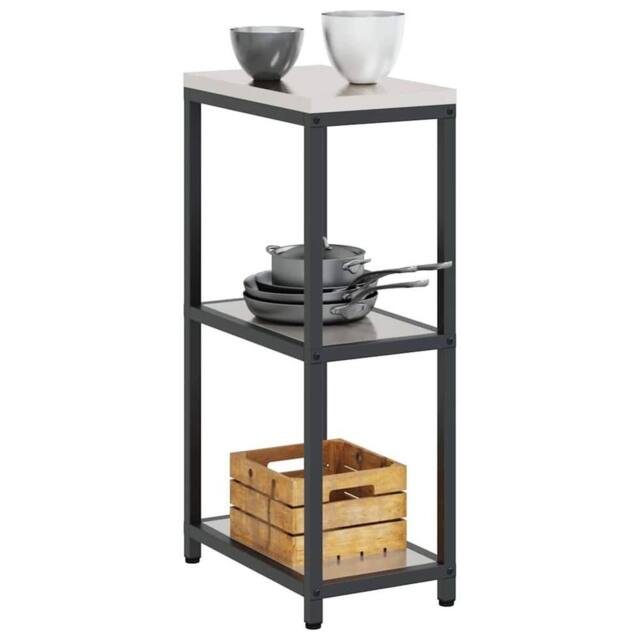Berkfield Home Kitchen Storage Shelf with Storage Silver Stainless steel - image 1