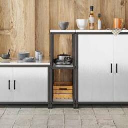 Berkfield Home Kitchen Storage Shelf with Storage Silver Stainless steel - thumbnail 4