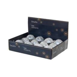 Garden Greatness Set Of 6 Frosted Glass Gem Baubles in Silver - Size: 1 Pack - thumbnail 2