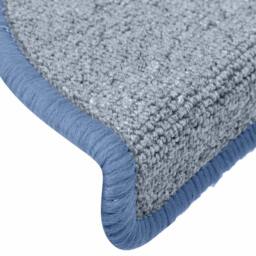 Berkfield Home Carpet Stair Treads 15 pcs Light Grey & Blue 65x24x4 cm - Size: Medium - thumbnail 6