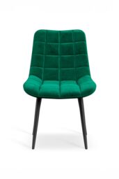 More4Homes Set of 8 Nova Modern Velvet Dining Chair Padded Seat Metal Legs in Green - thumbnail 3