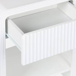 sweeek Pair Of 1-drawer Bedside Tables With A Grooved Wooden Effect in White - thumbnail 3