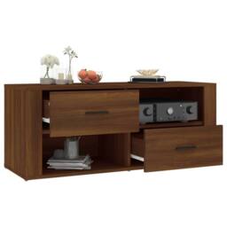 Berkfield Home TV Cabinet Brown Oak 100x35x40 cm Engineered Wood - Size: 100 x 35 x 40 cm - thumbnail 5