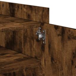 Berkfield Home Durable Coffee Table Smoked Oak 80x50x50 cm Engineered Wood in Brown - Size: 80 x 50 x 50 cm - thumbnail 9